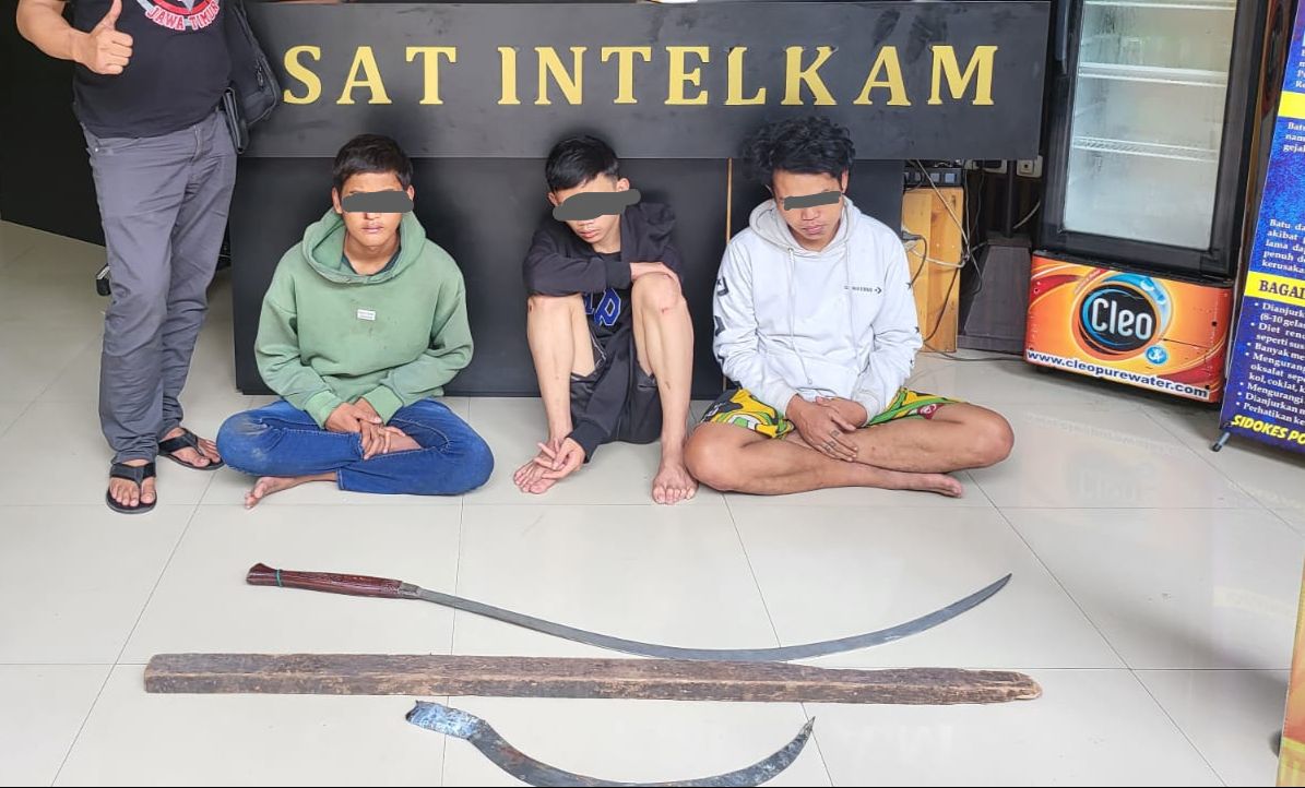 Tiga anggota gangster diamankan Intelkam Polrestabes Surabaya
