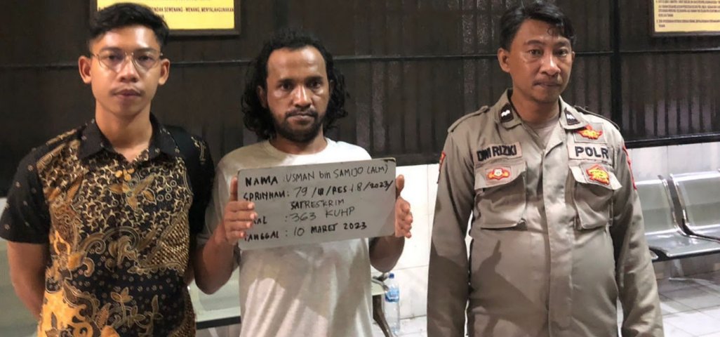 Pelaku pencurian motor diapit anggota Polrestabes Surabaya