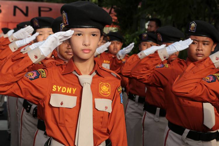 Pelaksanaan upacara peringatan Hari Ulang Tahun (HUT) Satuan Polisi Pamong Praja (Satpol PP) ke- 73