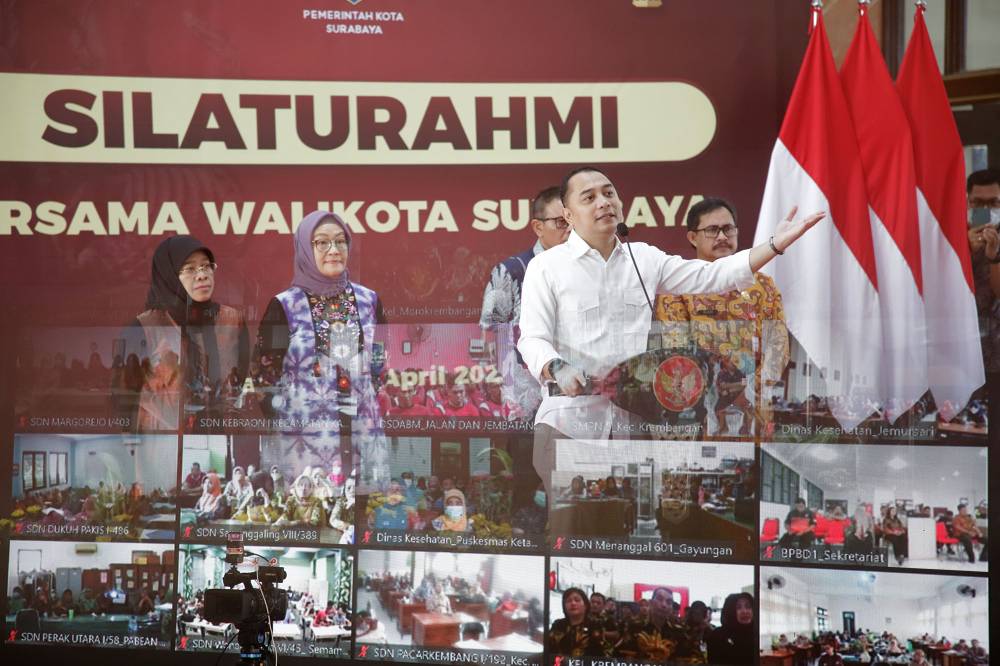 Wali Kota Surabaya Eri Zoom Silaturahmi 