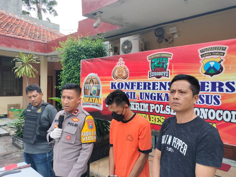 Pencuri motor diapit Kapolsek dan Kanit Reskrim Polsek Wonocolo
