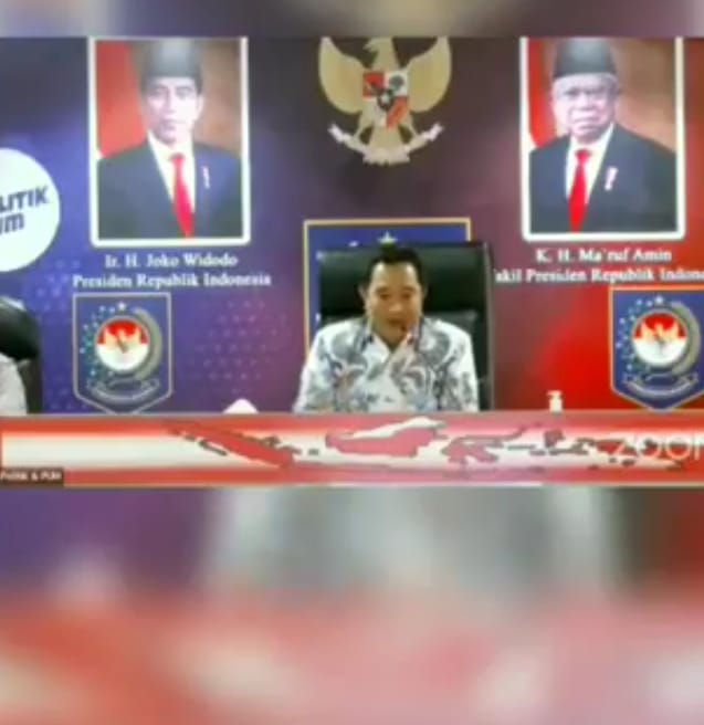 Tangkapan Layar Video meeting zoom mendagri dengan beberapa jajaran pejabat di kab. Bulukumba