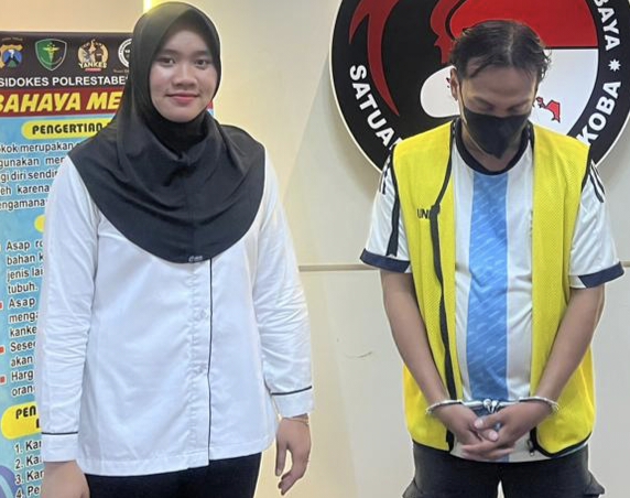 Pengedar sabu didampingi anggota Polrestabes Surabaya