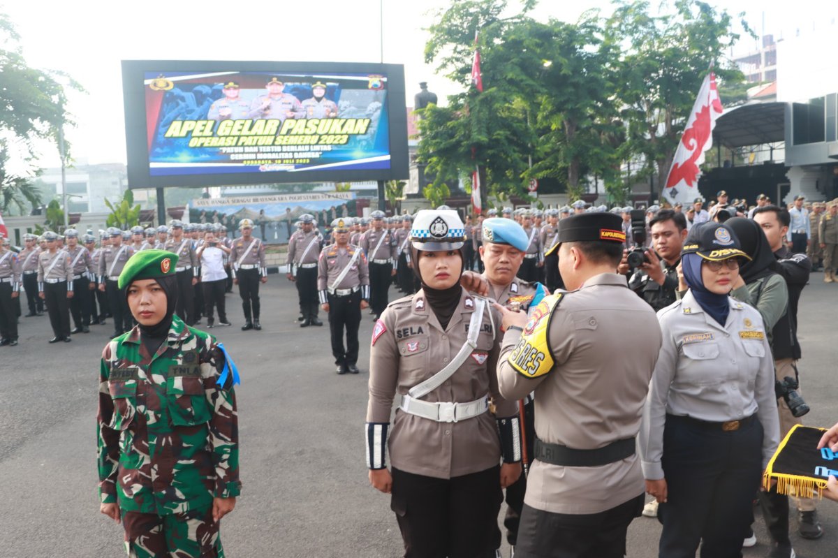 Gelar pasukan operasi patuh Semeru Polrestabes Surabaya