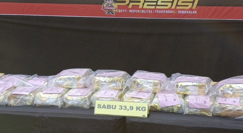 Barang bukti sabu yang disita Polrestabes Surabaya 