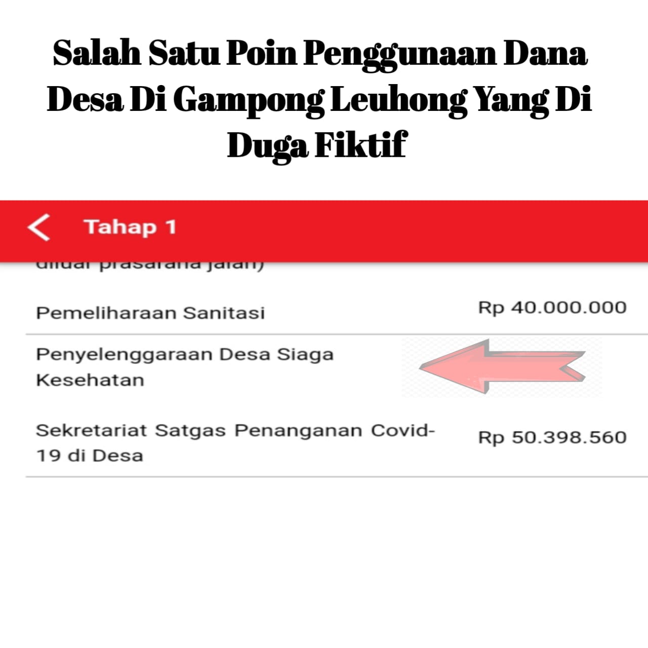 Diduga, Program Siaga Kesehatan Di Gampong Leuhong Fiktif 