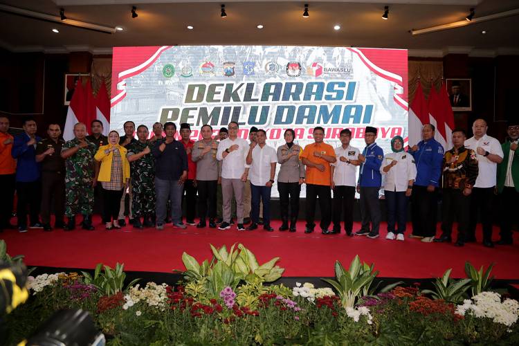 Pemkot Surabaya bersama Forkopimda Gelar Deklarasi Damai 2024