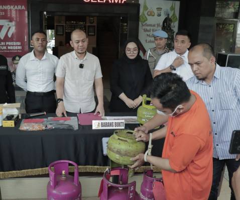 Pengoplos LPG di Polres Malang Kota