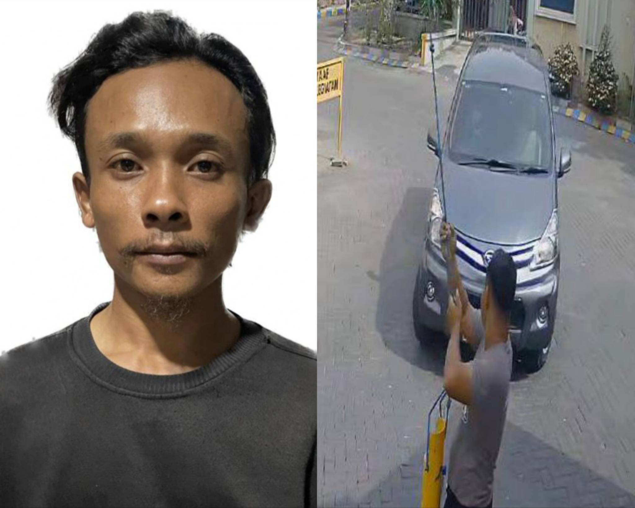 Pembobol rumah dan pelaku saat bawa mobil korban