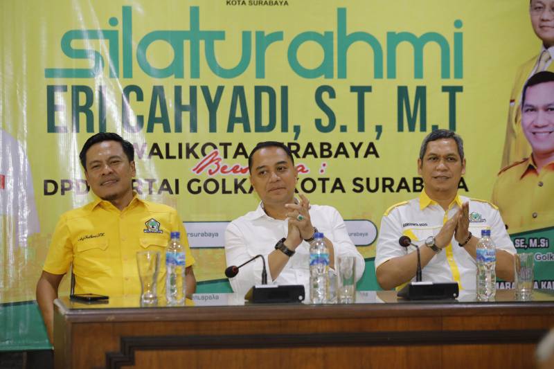 Wali Kota Eri Silaturahmi ke Kantor DPD Golkar Surabaya