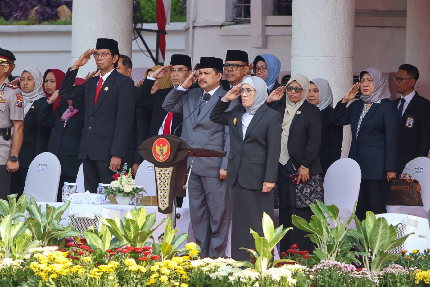 Upacara Peringatan HUT ke-79 Jatim di Balai Kota, Surabaya