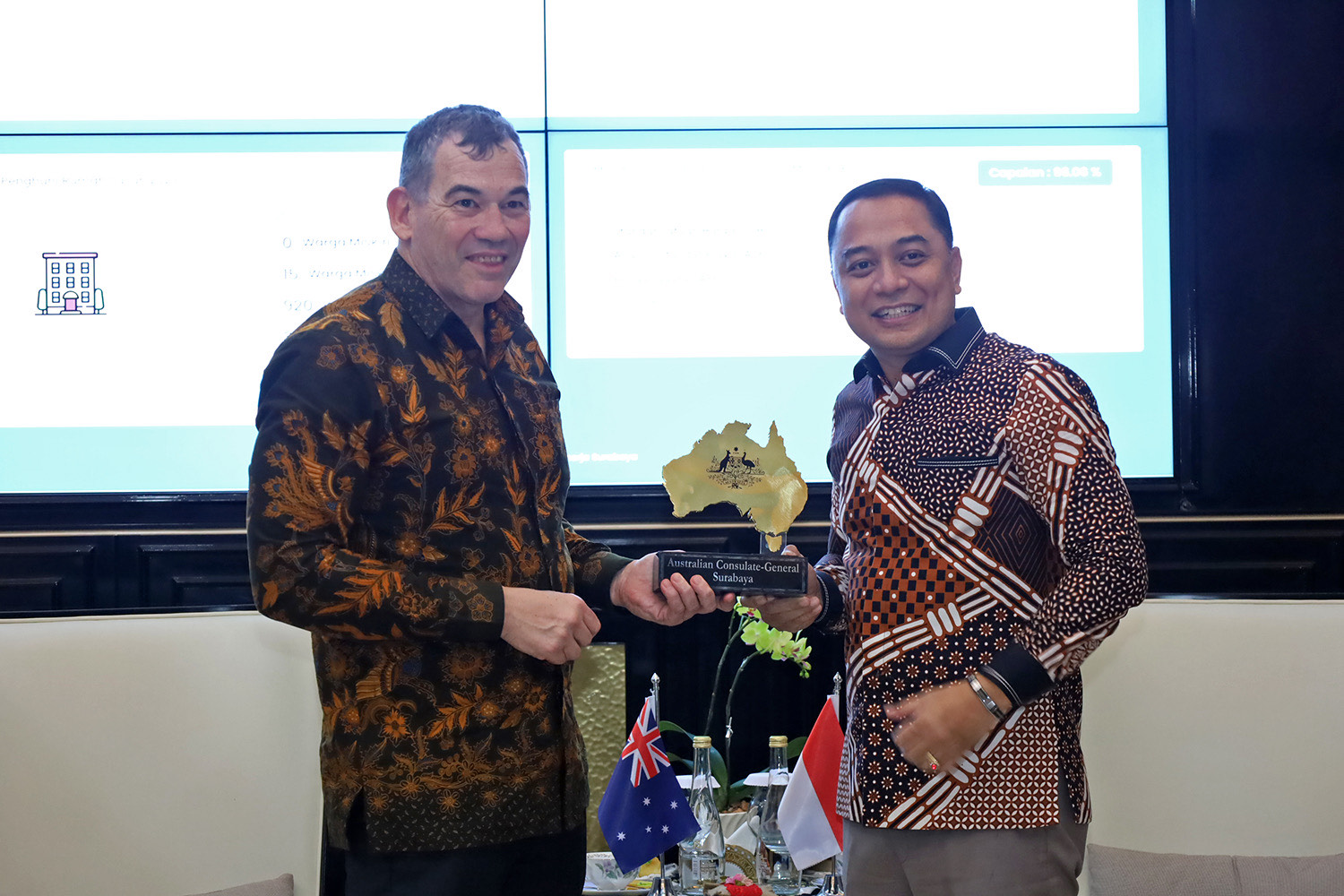Wali Kota Surabaya Eri Cahyadi menyambut kunjungan Konsulat Jendral Australia di Surabaya, 