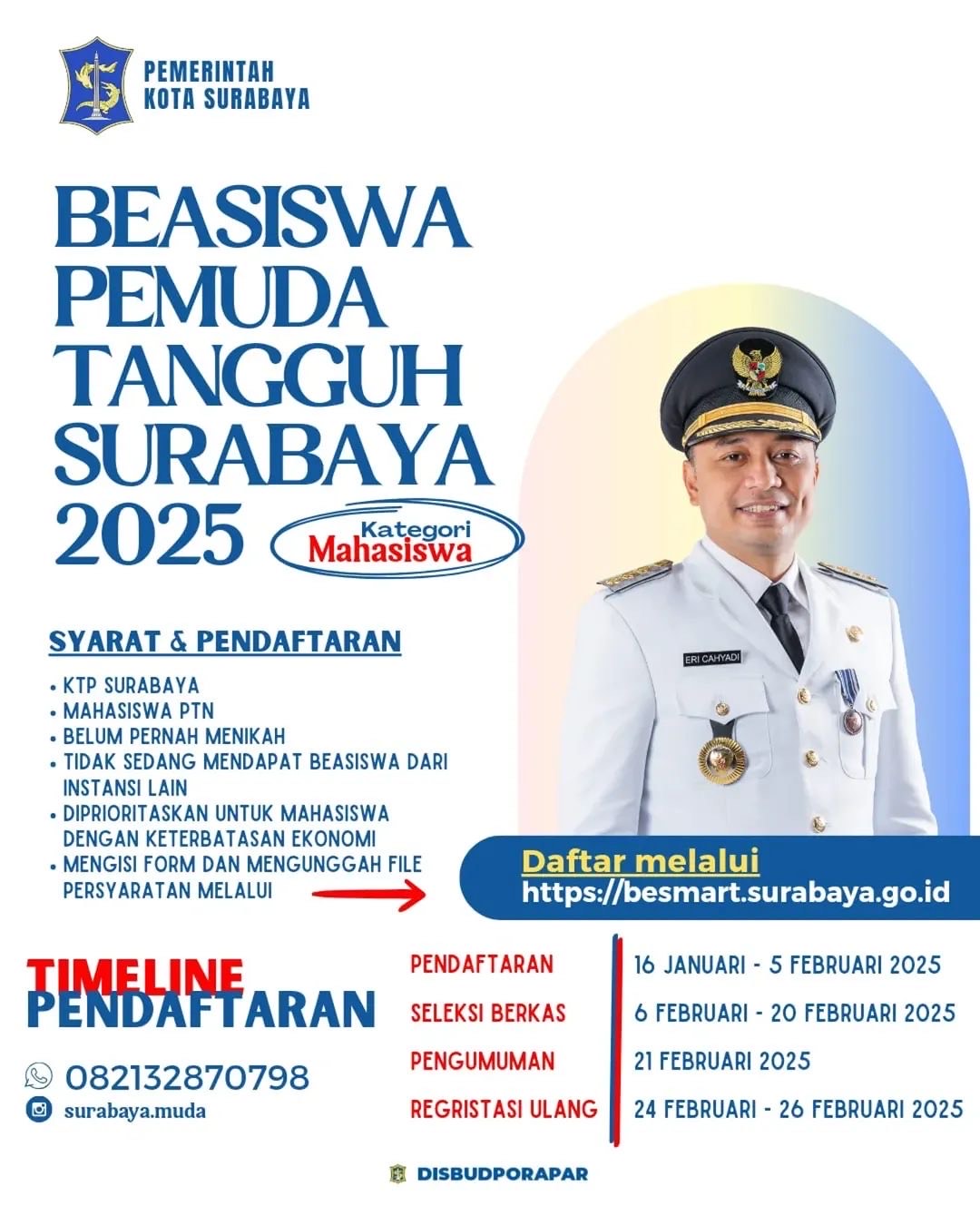 Pemkot Surabaya Buka Pendaftaran Beasiswa Pemuda Tangguh 