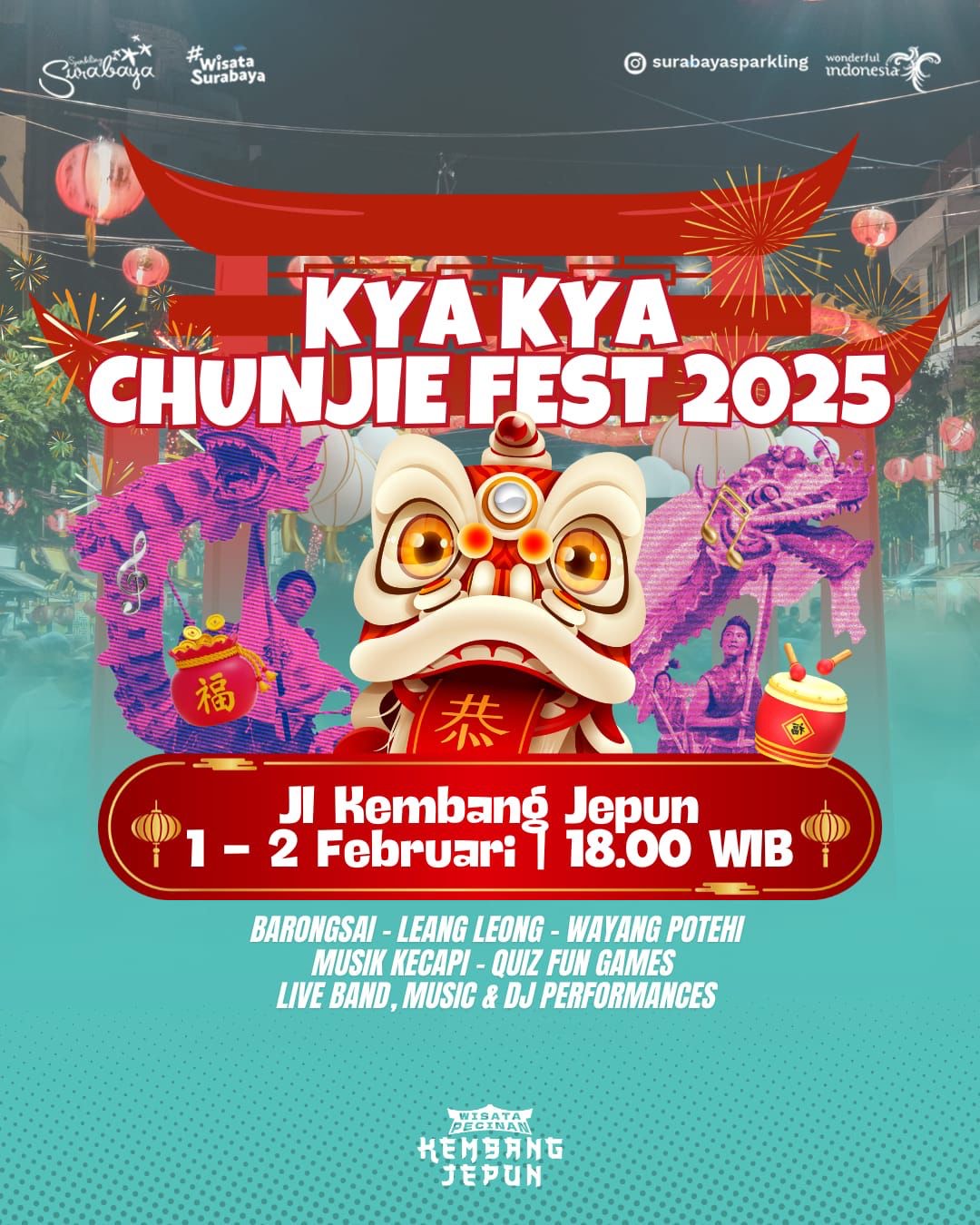 Pemkot Surabaya Bersama Pedagang Gelar Kya-Kya Chunjie Fest 2025